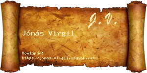 Jónás Virgil névjegykártya